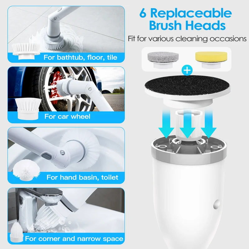 Electric Spin Scrubber – Cordless Rechargeable Cleaning Brush