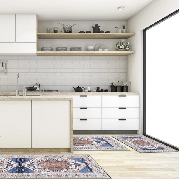 Boho 3-Piece Kitchen Rug Set with Runner